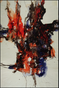 Folge Aquarelle 1 ohne Titel, 2004, Chinatusche, Rohrfederzeichnung auf Aquarell, Japan Papier (Buetten) 96,5x 64,0 cm (WV 01181).jpg